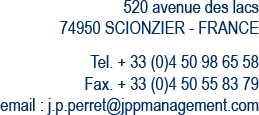 Coordonnées JPP MANAGEMENT 74950 SCIONZIER FRANCE